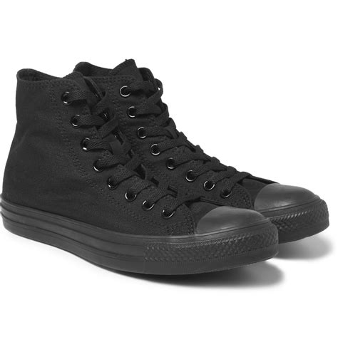 black canvas high top sneakers